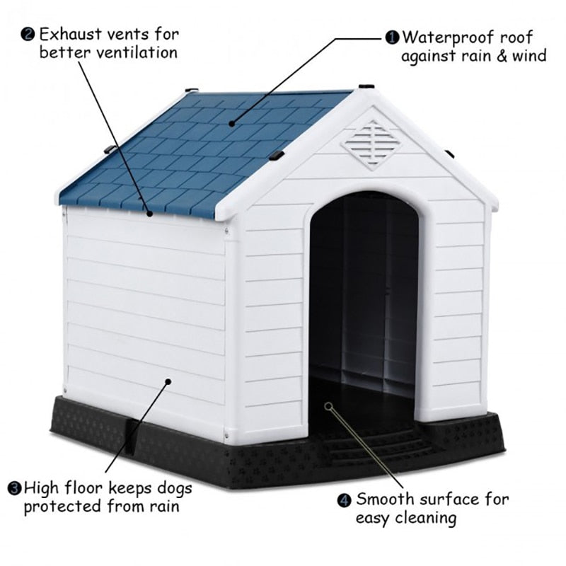 Plastic Waterproof Pet House Foldable - stevesdecorandpets