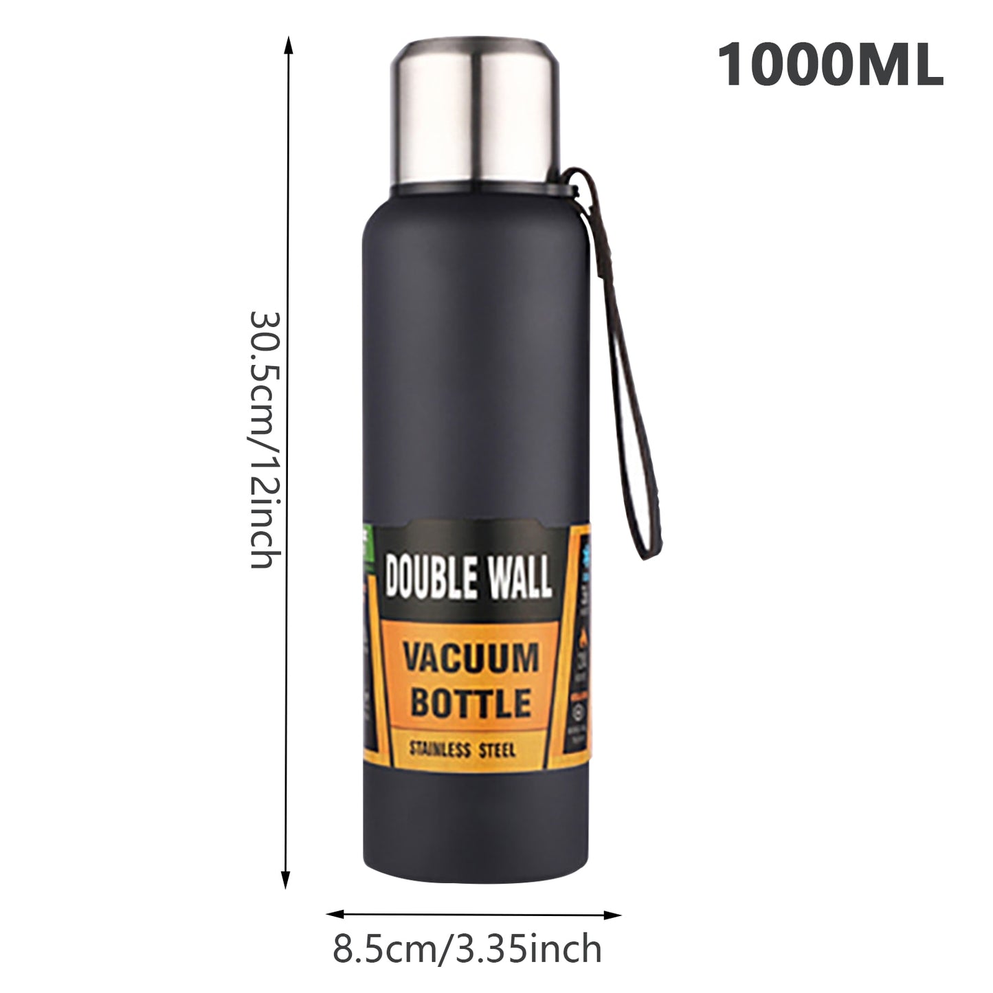 1.5L Thermos Bottle Insulated Stainless Steel Cold / Hot Water with Cup Sleeve - stevesdecorandpets