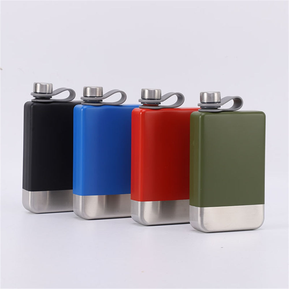 Army Green Hip Flask Stainless Steel Square Flagon - stevesdecorandpets