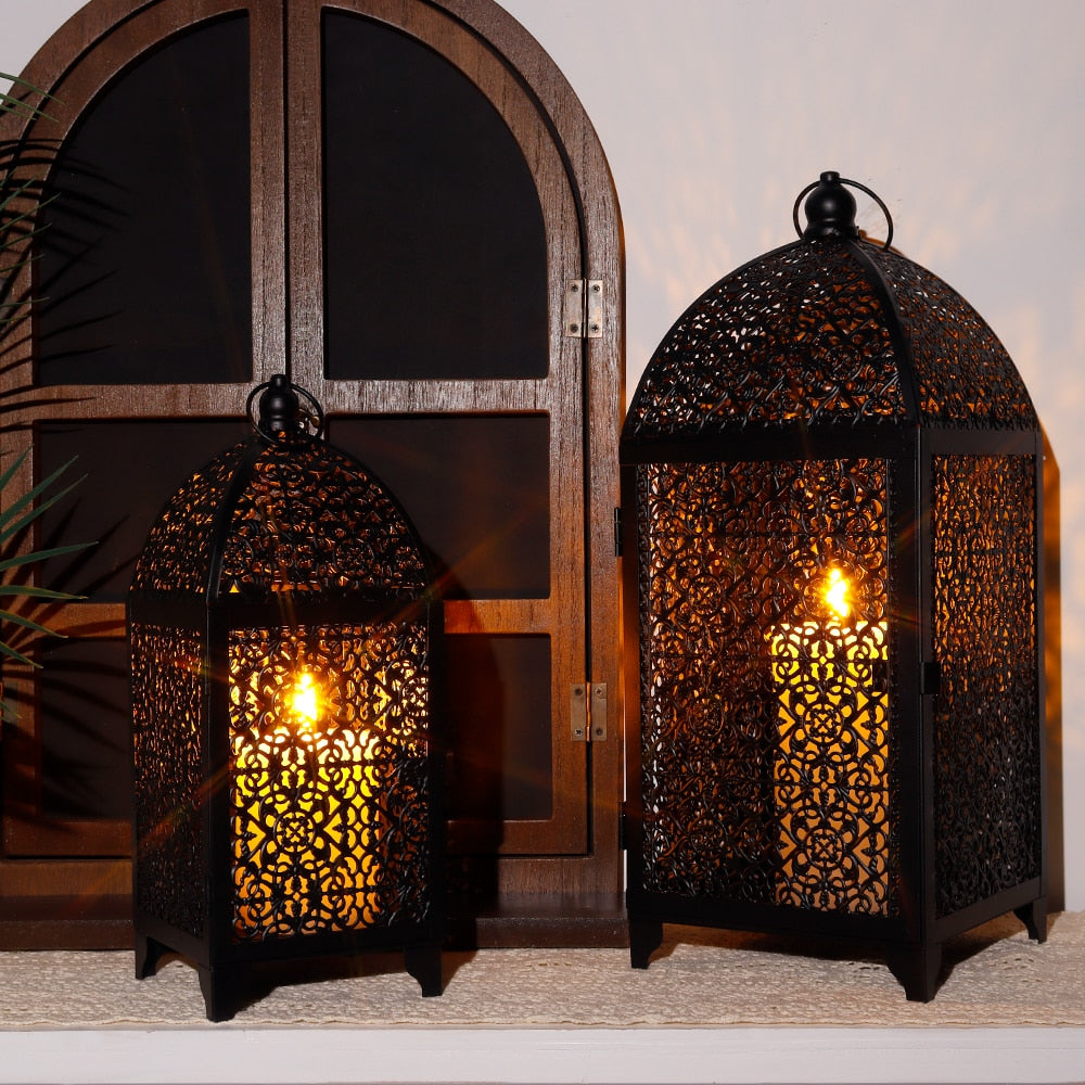 2Pcs Metal Candle Holder / Decorative Hanging Lantern - stevesdecorandpets