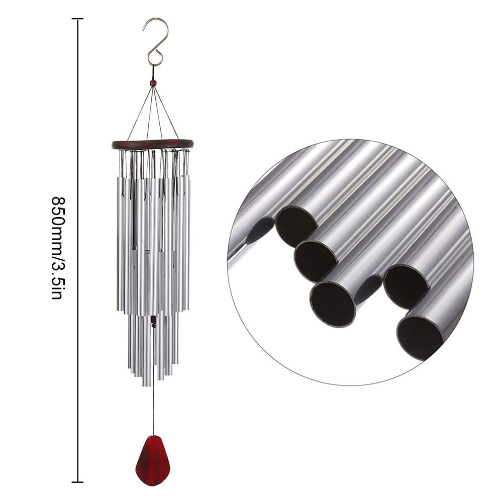 27 Silver Tubes Wind Chime - stevesdecorandpets
