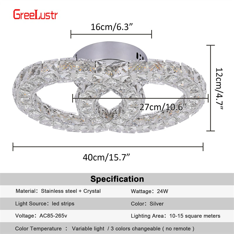 Crystal Led Ceiling Light - stevesdecorandpets