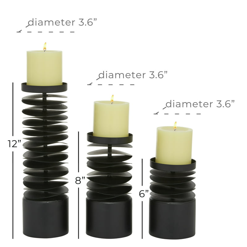 3 Candle Black Metal Candle Holder - stevesdecorandpets