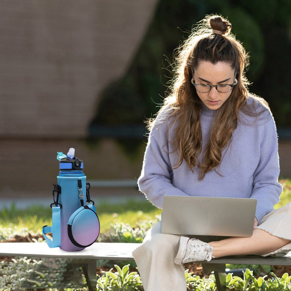 Neoprene Water Bottle with Bag Cover - stevesdecorandpets