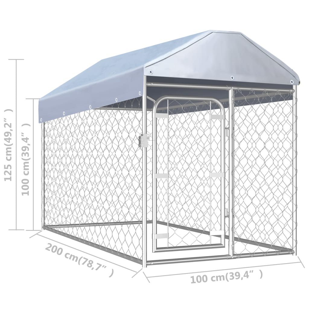 Outdoor Dog Kennel with Roof 78.7"x39.4"x49.2" - stevesdecorandpets