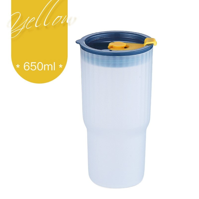 650ml  Water Cup Silicone Lids Coffee Cup - stevesdecorandpets