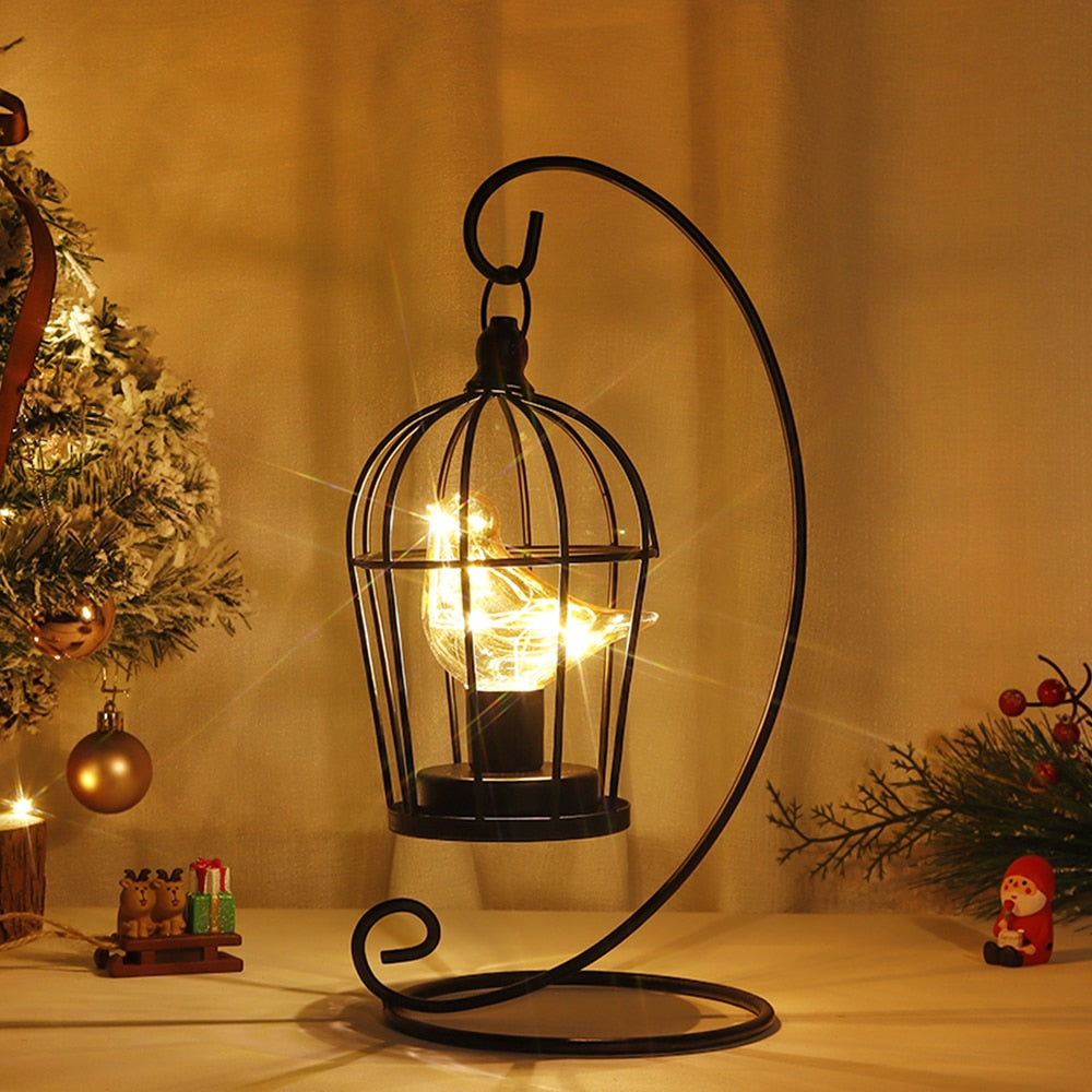 Birdcage Table Lamp Hanging Lantern Candlestick - stevesdecorandpets