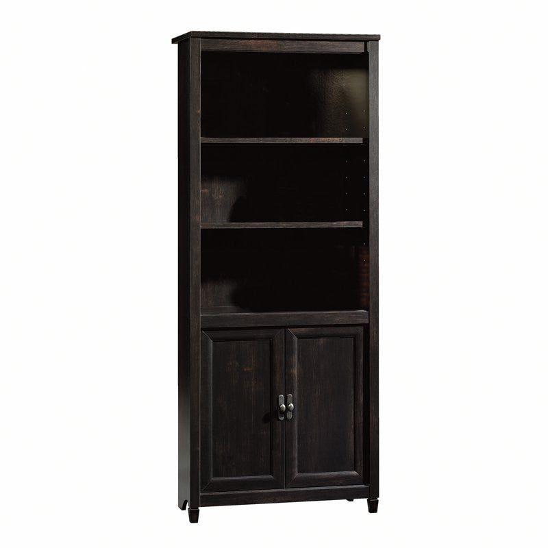 Library Bookcase with Doors, Estate Black - stevesdecorandpets