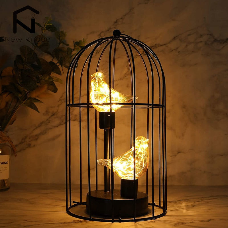 Birdcage Table Lamp Hanging Lantern Candlestick - stevesdecorandpets