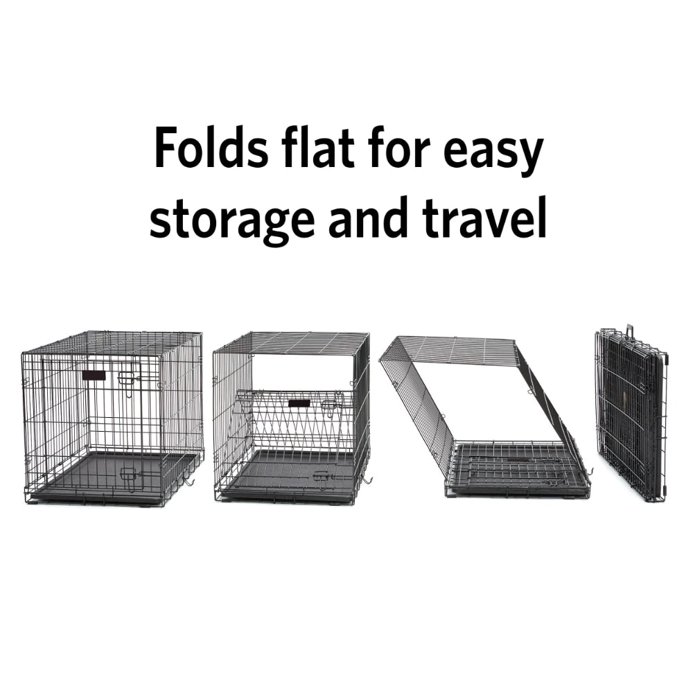 Dog  Kennel  Folding Double Door Metal Dog Crate 48" ICRATE D - stevesdecorandpets