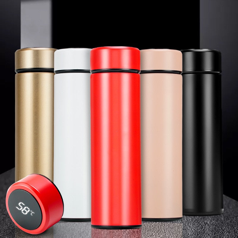 500ml Intelligent  Stainless Steel Thermos Bottle  Temperature Display Travel  Mug - stevesdecorandpets