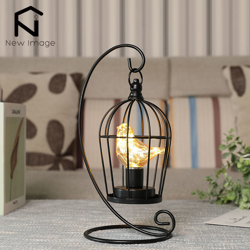 Birdcage Table Lamp Hanging Lantern Candlestick - stevesdecorandpets