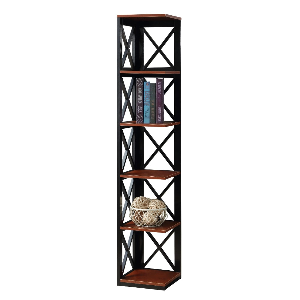 5-Tier Corner Bookcase, White - stevesdecorandpets