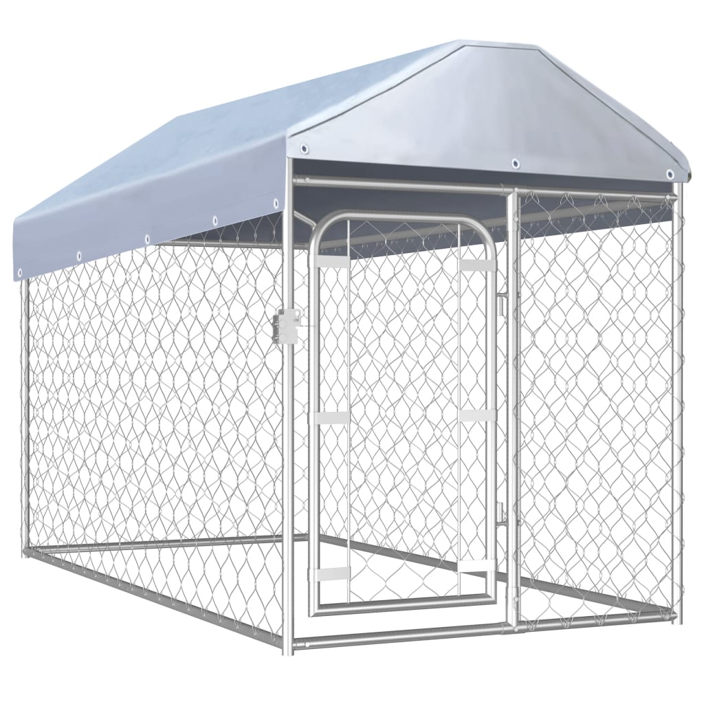 Outdoor Dog Kennel with Roof 78.7"x39.4"x49.2" - stevesdecorandpets