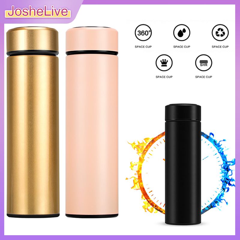 500ml Intelligent  Stainless Steel Thermos Bottle  Temperature Display Travel  Mug - stevesdecorandpets