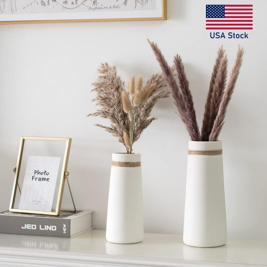 Flower Vases  Home Decor  White Grass - stevesdecorandpets