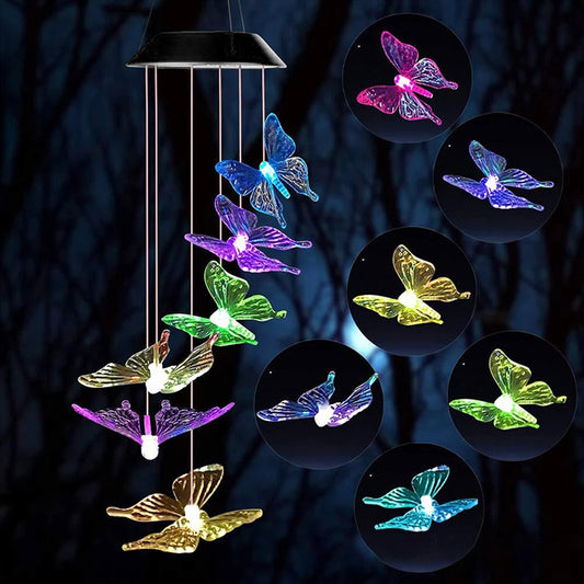 LED Solar Wind Chime Light Color Changing - stevesdecorandpets