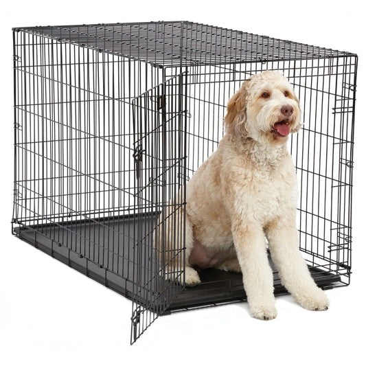 Dog  Kennel  Folding Double Door Metal Dog Crate 48" ICRATE D - stevesdecorandpets