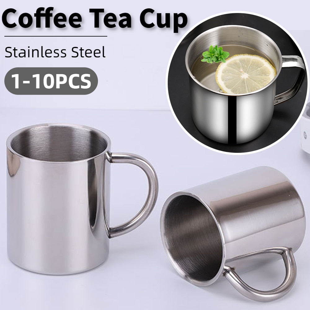 220ML Stainless Steel Coffee Cup / Portable / Camping /  Travel Mug - stevesdecorandpets