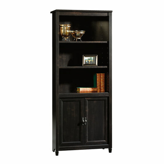 Library Bookcase with Doors, Estate Black - stevesdecorandpets